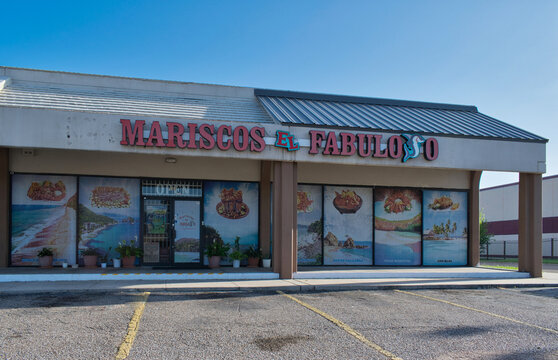 Mariscos El Fabuloso restaurant storefront exterior Houston, Texas USA 06-22-2025.