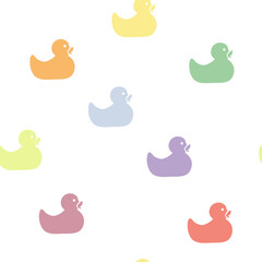 Seamless pattern with baby ducks