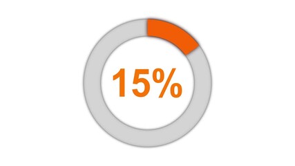 15% loading circle bar animation. loading animated video with 15 percent element on black background . Statistics Business and finance theme Visual Data Representation for Finance, Sales.