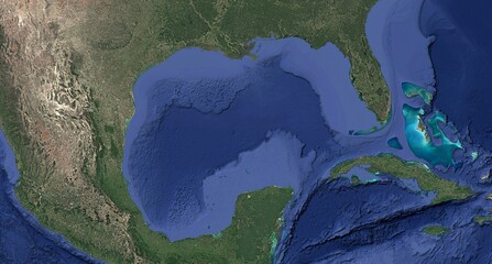 Gulf of America Gulf of Mexico satellite basemap