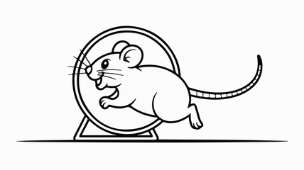 Obraz premium Energetic mouse running on a wheel, symbolizing activity and a busy lifestyle.