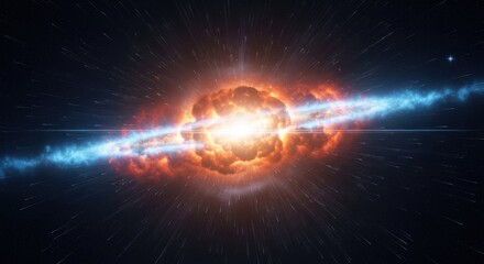 Fototapeta premium Spectacular Cosmic Burst of Light and Energy in Space, A Stunning View of the Universe's Wonders