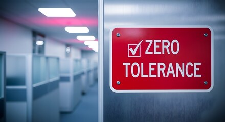 Zero Tolerance Workplace Policy for Harassment and Discrimination Prevention Sign