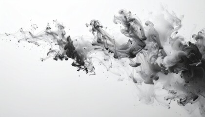 Fototapeta premium Ink swirling in water against a white background, abstract concept for design use