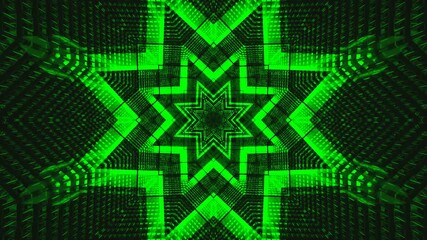Tunnel video vj loop screensaver creates seamless green geometric patterns for immersive visual experience - Powered by Adobe
