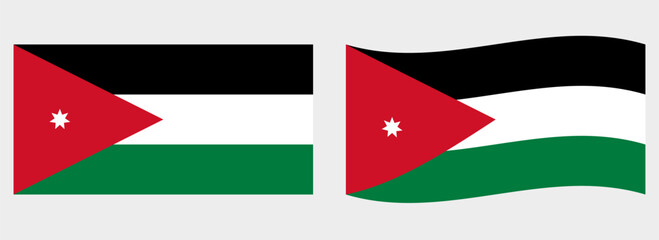 Jordan flag wave and flat vector Illustration
Vector flag
