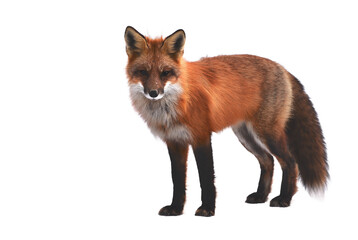 Wild red fox isolated 