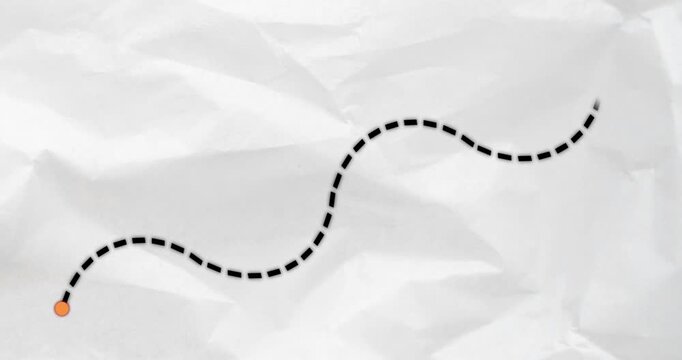 Route with point location animation two destination, Animated route dotted line icon.