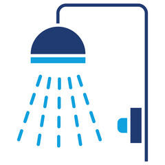 Shower Flat Blue Icon