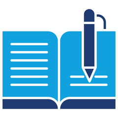 Guestbook Flat Blue Icon