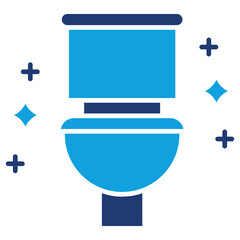 Toilet Flat Blue Icon