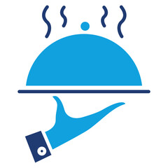 Dinner Flat Blue Icon
