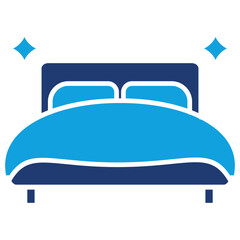 Bed Flat Blue Icon