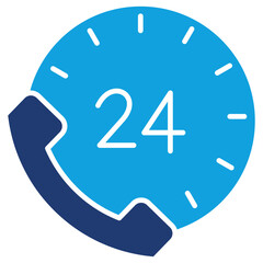 Call Center Flat Blue Icon