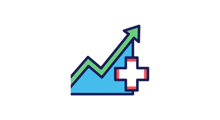 health growth chart showing healthcare success representing positive market trends illustrating data analysis perfect for medical presentations