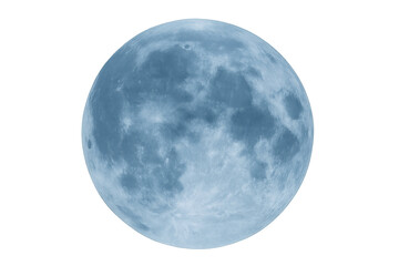Obraz premium Blue moon appearing isolated on a transparent background, representing space, astronomy, and celestial bodies