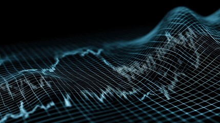 Abstract Representation of Data Visualization with Wavy Graphs and Grid Layout for Technology and Finance Applications