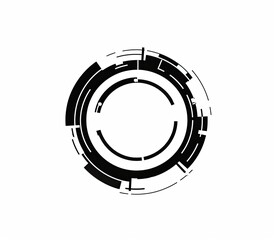Tech circle graphic element. Minimalist design element for web or print projects