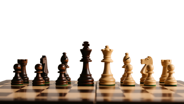 A chess set plain background