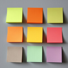 Colorful Sticky Notes Mockup - Creative Workspace Planning and Brainstorming Concept