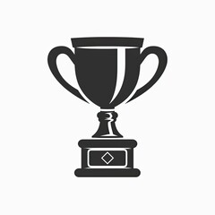 Trophy Illustration Victory award icon with simple background. Design element