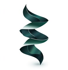 Twisted ribbon on white. Abstract, design, decoration. Visual arts, poster