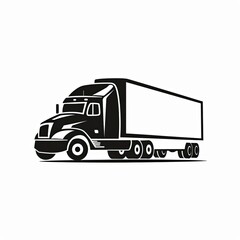 Truck illustration, shipping cargo on road. For logistics/transportation usage