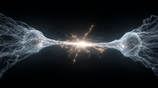 Neuroscience Network Visualization - Digital Brain Connectivity Concept with Glowing Nodes