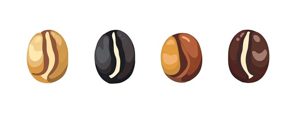 Variety of Coffee Beans isolated on white. For products and promotions