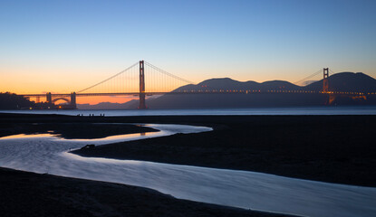 golden gate bridge at sunset