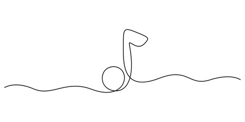 Treble clef music notes icon continuous one line drawing minimalist outline vector illustration