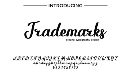 Trademarks - Elegant Script Font for Smooth Handwritten Design and Creative Typography
