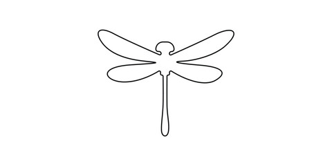 Dragonfly continuous single line drawing. Vector illustration