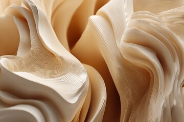 Abstract Creamy White Fluid Shapes: Smooth Wave-like Forms with Subtle Texture for Elegant Backgrounds and Textures