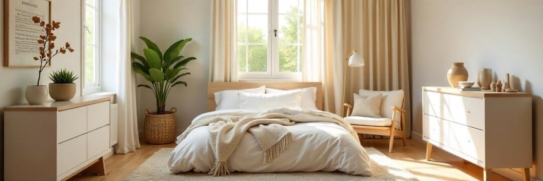 Serene Nursery Softly Lit Baby Room Prepared for New Arrival, Neutral Tones, Cozy Textiles, Peaceful Atmosphere, Perfect for Expectant Parents - Powered by Adobe