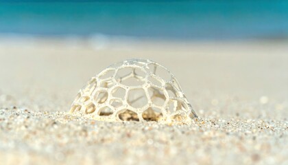 White Coral Structure on Sandy Beach