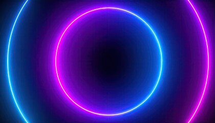 Cyan Magenta Neon Rings Abstract Background
