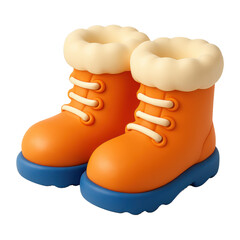 Cute 3D Cartoon Snow Boots Icon for Festive Winter Holiday Decor