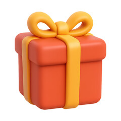 3D Cartoon Christmas Present in a Playful Winter Scene