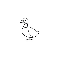 Duck Vector Icon Bird Animal Farm Illustration