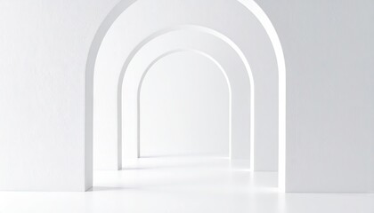 Fototapeta premium Overlapping Chalky White Arcs Venetian Plaster Minimalist Editorial Background