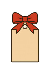 Gift tag with red bow