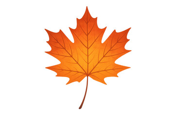 Fototapeta premium Orange maple leaf illustration showing autumn fall season colors with transparent background