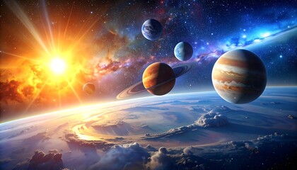 Solar system art; planets and cosmos, from earthly perspective