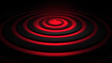 Obraz premium Abstract swirling pattern with red and black colors, creating a striking visual effect.