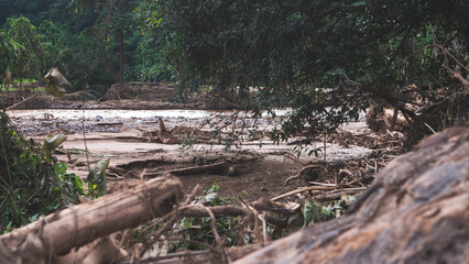northern thailand floods land slips natural disaster homes damaged