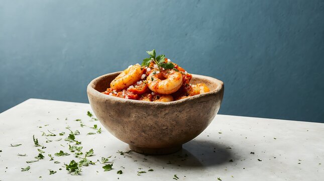 Simiako Garidaki Greek Shrimps from Simi with Tomato Sauce and Herbs