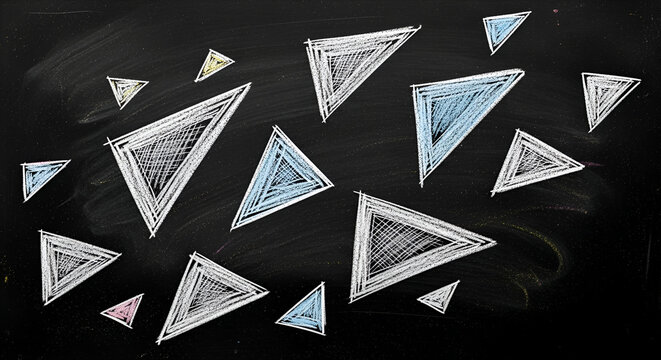 Triangular Patterns on Blackboard Background