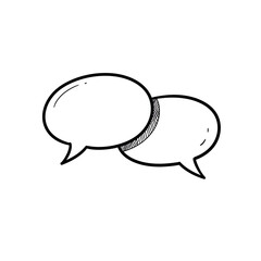 Fototapeta premium Two Hand Drawn Speech Bubbles Overlapping.