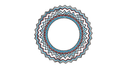 Intricate circular mandala design with a detailed geometric pattern.
